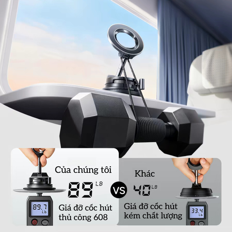 Giá Đỡ Điện Thoại Từ Tính Cao Cấp - Nam Châm Mạnh + Hút Chân Không, Đế Silicon Chống Rung, Xoay 360°, Gắn Kính & Taplo
