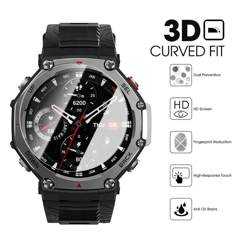 Dành Cho Amazfit T-Rex3 T-Rex3Pro T-Rex2 1-3 Chiếc 9H HD Kính Cường Lực Cho Amazfit T-Rex 3 2 Pro Siêu Thông Minh Bảo Vệ Màn Hình Đồng Hồ Bảo Vệ Chống Sốc Chống Trầy Xước Phim