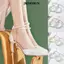 Dây giày nữ JKDESIGN, Dây giày cao gót chống trượt có thể điều chỉnh, Dây đeo giày cao gót trang trí dây chuyền giày cao gót màu trắng