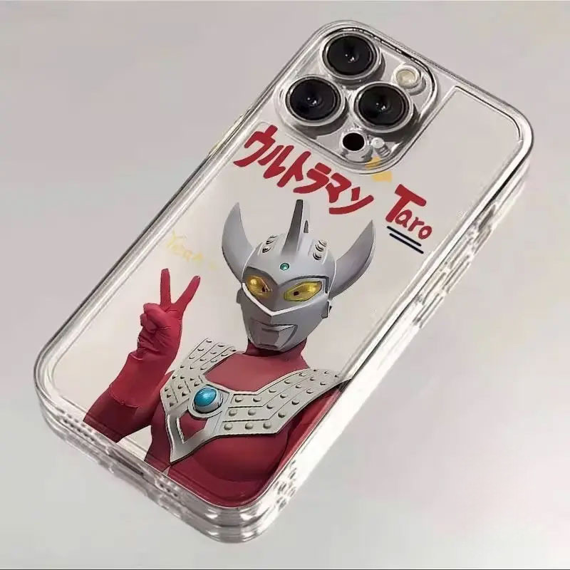 Ốp Ultraman Bla Trong Suốt Cặp Đôi Cho iPhone 11-17 Pro Max