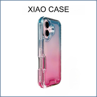 Ốp điện thoại ba trong một siêu dày cho IPhone 14 13 Pro max Vỏ bảo vệ màu gradient hai tông màu IP 14 plus 13 12 Mini Vỏ túi khí trong suốt phong cách đơn giản