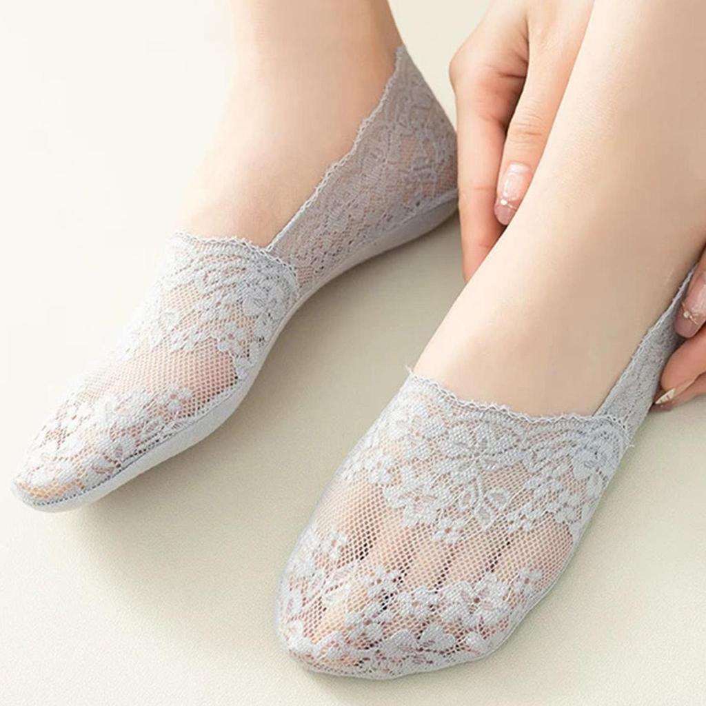 Tất thuyền lưới xẻ ren thời trang cho nữ - Thoáng khí và chống trượt, phù hợp sử dụng hàng ngày