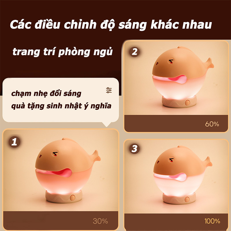 Đèn cầu nguyện cá gỗ,3 Chế Độ Sáng,cho đầu giường ngủ decor trang trí phòng ngủ,quà tặng sinh nhật cho bé trai bé gái