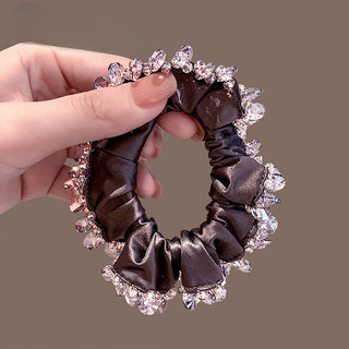 Dây buộc tóc cao cấp pha lê satin, độ đàn hồi tốt, phù hợp làm đuôi ngựa hoặc tạo kiểu tóc bóng bẩy.