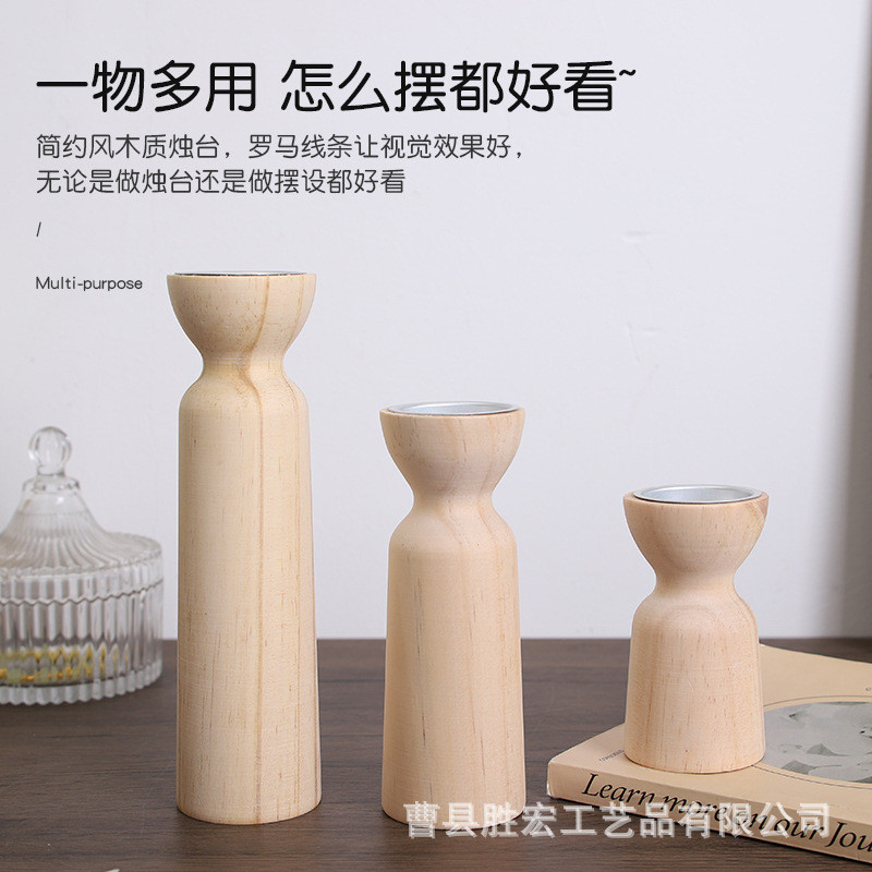 Giá đỡ nến Giá đỡ nến Gỗ nguyên khối Người gây ảnh hưởng Trang trí tiệc Giá đỡ nến Thủ công B & B Đảng Bắc Âu Bữa tối