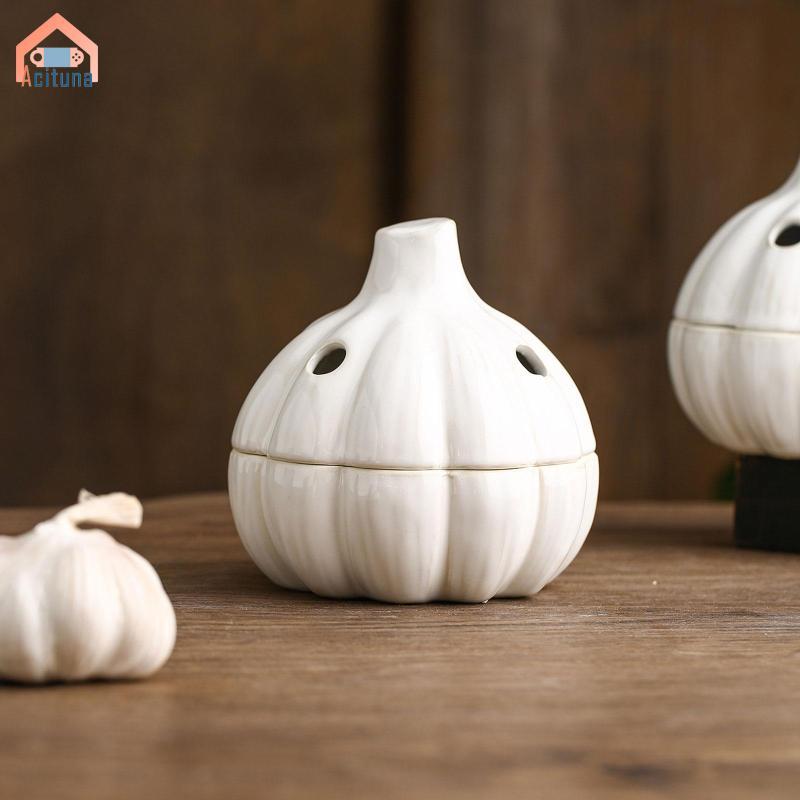 Hộp Đựng Tỏi Có Nắp Thông Gió Chắc Chắn Cho Quầy Gốm Gia Đình Quà Tặng Nhỏ Gọn Trắng Tỏi Tiết Kiệm Người Tổ Chức