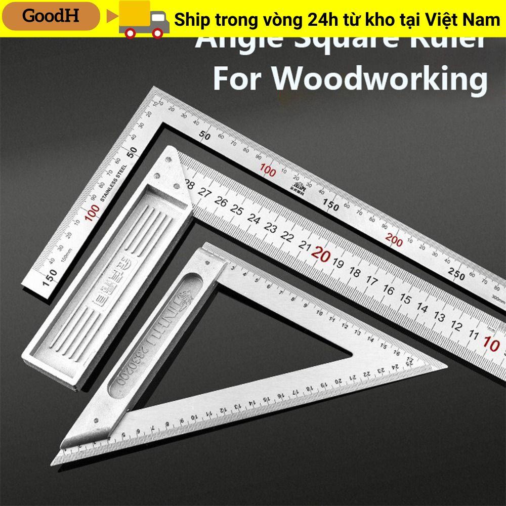 Thước vuông góc GOODH, Cân hai mặt bằng thép không gỉ Đồng hồ đo góc phải, Dụng cụ đo 30 / 50CM chuyên nghiệp Thước xoay 90 độ Chế biến gỗ