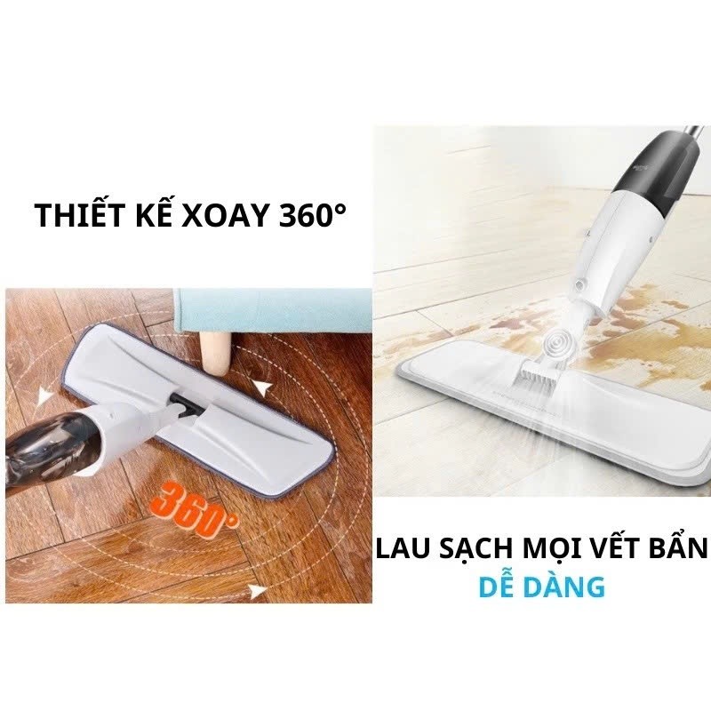 Chổi Lau Nhà Phun Sương 360 độ - Cây Lau Nhà Thông Minh Phun Sương Xoay 360 Độ Tiện Ích Cho Gia Đình