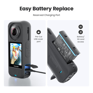 Dành cho Insta360 X4 Air, vỏ bảo vệ silicon cho thân máy, vỏ bảo vệ ống kính, vỏ ống kính và phụ kiện cho máy ảnh hành động