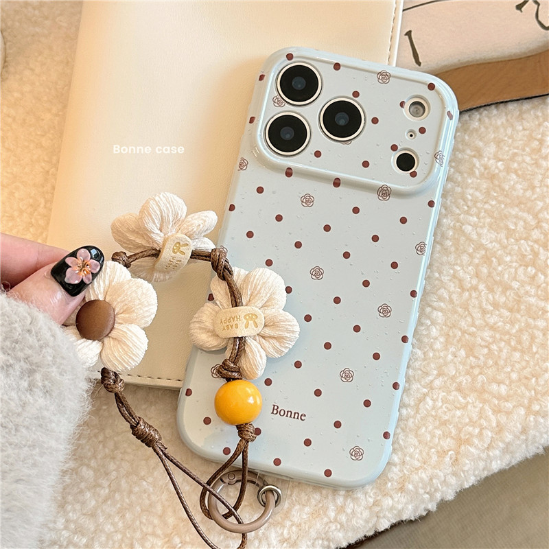 Ốp điện thoại TPU họa tiết hoa chấm chấm cho iPhone 17 Pro Max 16 pro max