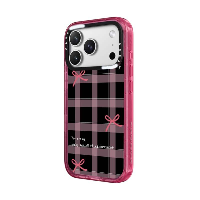 CASECASE X Nơ Lưới Đen Màu Hồng Fizz Trong Suốt Cứng Hút Từ Tính Tác Động Dành Cho Apple IPhone 12 13 14 15 16 17 Pro Max Air Plus Có Hộp