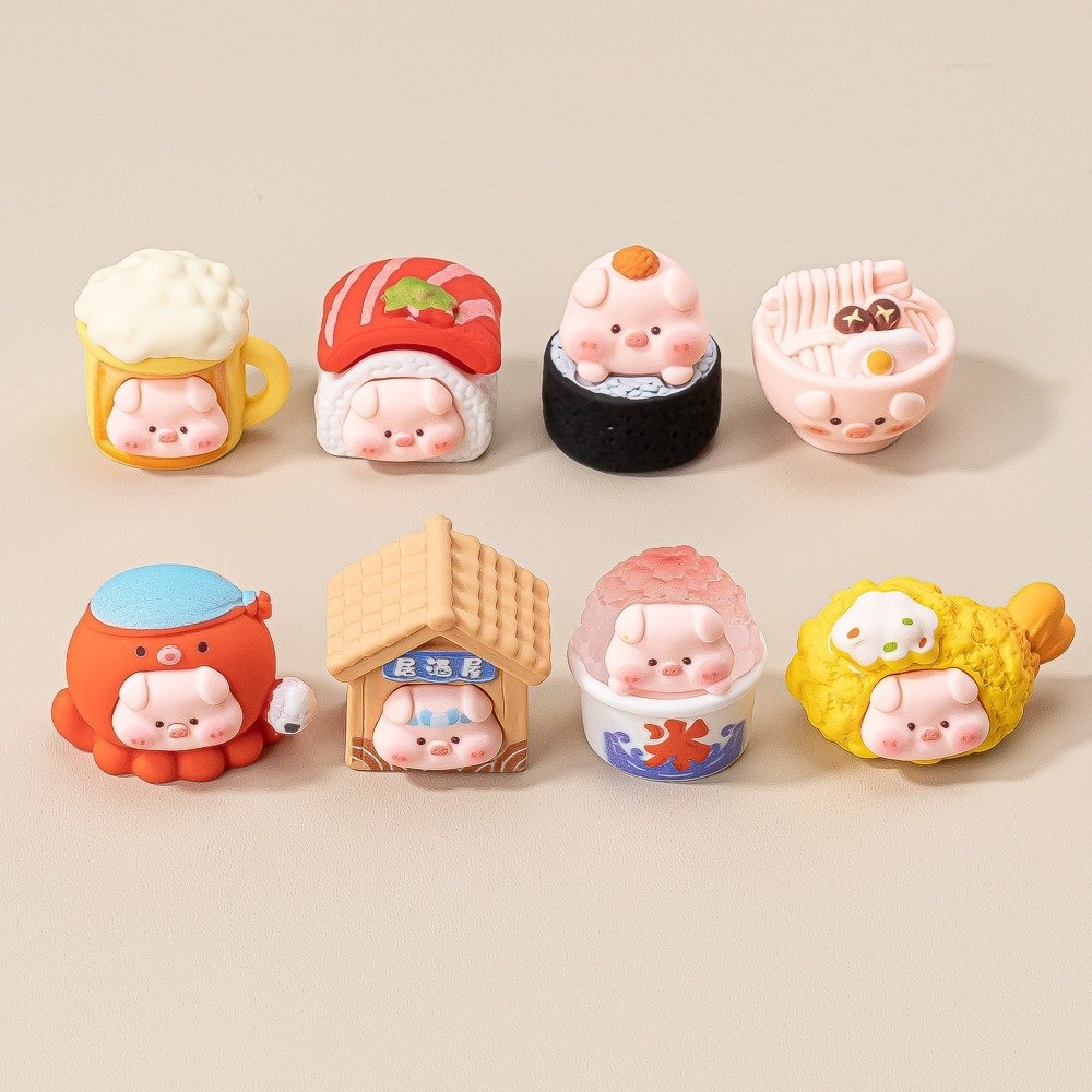 CAST 8 Cái Đồ Trang Trí Thu Nhỏ, Dạ Quang DIY Nhân Vật Mini Thủ Công, Nhựa Thời Trang 8 Cái / bộ Để Bàn Tượng Mặt Dây Chuyền Phụ Kiện