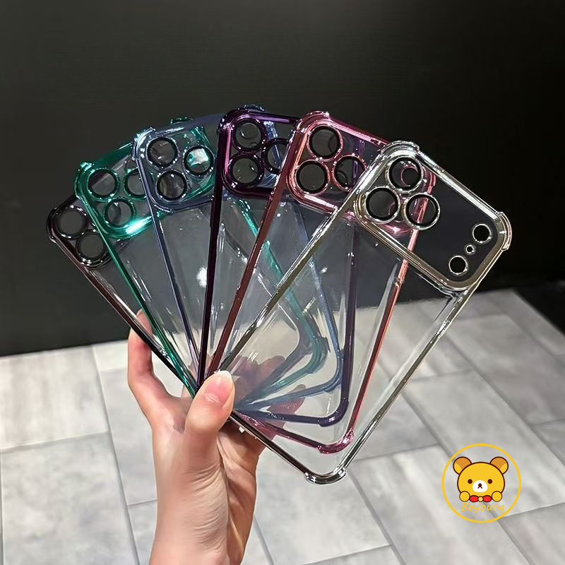 Mạ bốn đầu trong suốt cho Redmi Note 15 Pro Plus Turbo 5 A7 Pro Xiaomi Poco X8 M8 Pro Max 5G 4G Ốp điện thoại mềm trong suốt Ốp lưng chống sốc
