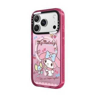 CASECASE X My Melody and Music Pink Fizz Color Clear Hard Từ Hút Tác Động Cho Apple IPhone 12 13 14 15 16 17 Pro Max Air Plus Có Hộp