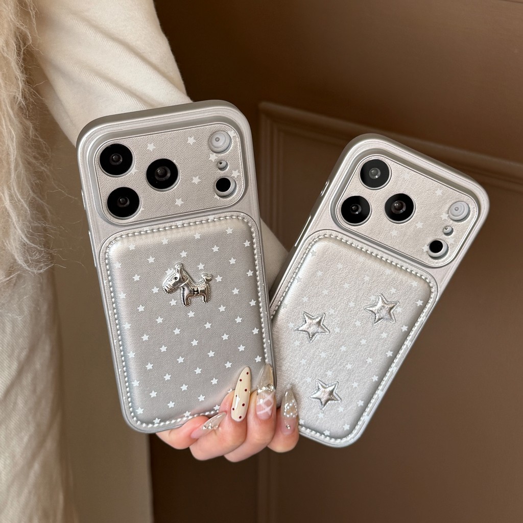 Ốp điện thoại TPU mạ bạc Star Horse Wave Dots cho Apple IPhone 17 16 15 14 13 Pro Max