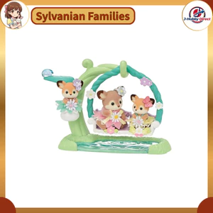 Sylvanian Families Doll and Furniture Set [Fawn Baby - Waterside Friendship Swing Set] FS-56 ST Mark Certified Ages 3 and Up Toy Dollhouse EPOCH
