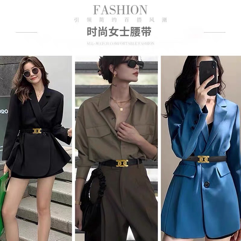 2025 Thắt Lưng Thật Tất Cả Trận Đấu Thắt Lưng Trang Trí Phù Hợp Với Đen Retro Jeans Thắt Lưng 26.1.21