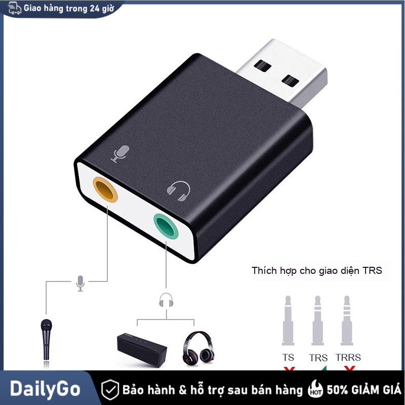 Card âm thanh USB ngoài 7.1 kênh, có mic - Đầu/Card Âm Thanh USB，Hỗ trợ âm thanh 7.1 / 7.1 kênh，Cắm và chạy