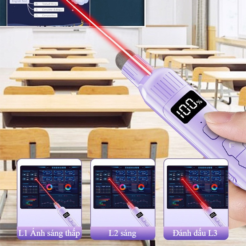 Bút Xoay Trng Laser đa Chức Năng Q301, Có Thể Thu Vào Và Màn Hình Kỹ Thuật Số, Pin Sạc, Cao Cấp Cho Thuyết Trình