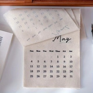 EARTHLYCO 2026 Lịch Treo Tường, DIY Trang Trí Vải Lịch Tiếng Anh, Retro Có Thể Tái Sử Dụng 12 Tháng Lịch Hàng Tháng Posing Prop