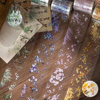 JIANWU Thanh Lịch Nhánh Chuỗi Dòng Vintage Hoa Lá Phong Cảnh Chất Liệu Cắt Băng PET Sáng Tạo DIY Tạp Chí Văn Phòng Phẩm