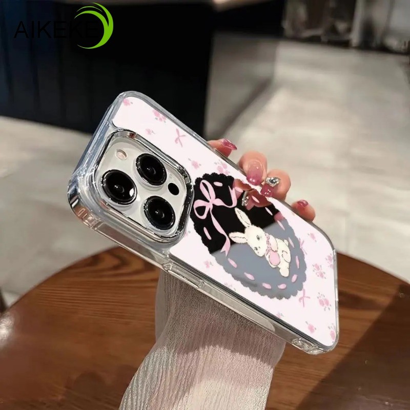 Ốp Điện Thoại Gương Rỗng Thỏ Nơ Dễ Thương Cho Vivo V60 V50 Lite V40 V40E V30E V29E V30 V29 Pro Lite V27 Pro V27E V25 V25E V23 V23E V21 V21E V20 4G 5G Phim Hoạt Hình Sang Trọng Bìa Mềm