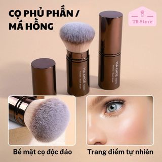 Cọ Má Hồng MAANGE Vỏ Nhôm Sang Trọng - Cọ Phủ Phấn Mini Rút Gọn Lông Siêu Mịn (Kèm Nắp)