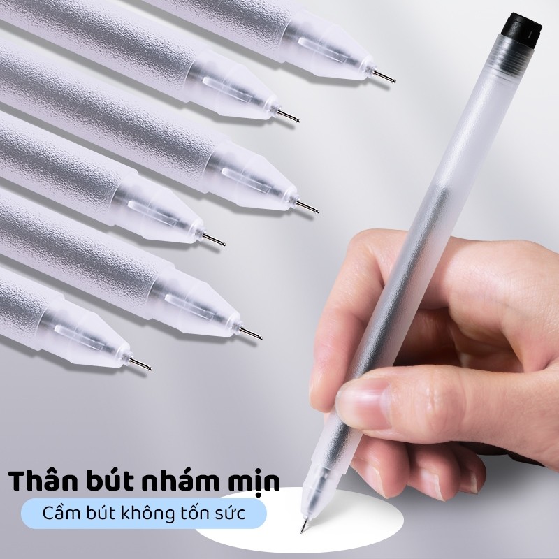 Bút bi học sinh ngòi 0.5mm – Bộ 20 bút gel mực xanh đỏ đen, viết trơn nhanh khô, dùng hằng ngày