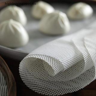 HCVN Tròn Chống Dính Silicon Lưới Vải Nướng Bánh Lót Hấp Miếng Lót Bánh Bao Buns Thảm HOT