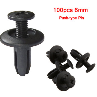 10 / 50 / 100 Chiếc Ốc Vít Nhựa 6MM Dây Buộc Ô Tô Bu Lông Nhựa Chốt Đen Fender Ốp Lưng Kẹp Dành Cho Xe Honda Phụ Kiện