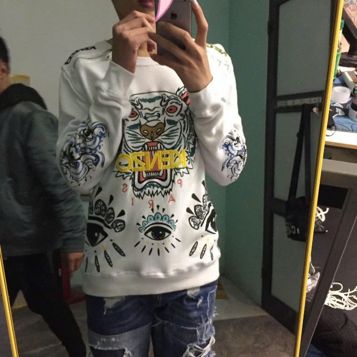 Áo Sweter Thêu Hổ Kon Zo Khóa Vai KCloset Áo Nỉ Dày Dặn Dáng Rộng Nam Nữ NA92
