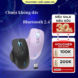 Chuột không dây bluetooth Tech Store có thể sạc lại cho laptop / máy tính bảng android màu tím/đen