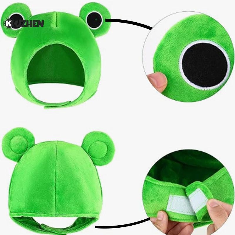 KUZHEN Mũ Hoàng Tử Ếch Sang Trọng cho Halloween với Motif Động Vật Xanh