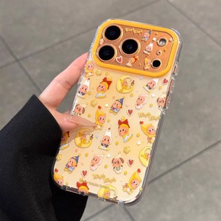 Bảo vệ toàn bộ ống kính Phim hoạt hình dễ thương Mặt trăng vàng lấp lánh Starman Vỏ điện thoại cho iPhone 17Promax 17Pro 15 16 Promax Vỏ chống sốc ngọt ngào nữ tính
