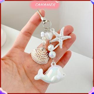CANAMEK 1 Đại Dương Cá Voi Móc Khóa Sao Biển Vỏ Charm Mặt Dây Chuyền Móc Khóa Trang Sức Cho Bé Gái Nữ Tặng Túi Trang Trí CSF