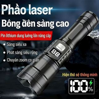 Đèn Pin LED Siêu Sáng - Hiển Thị Dung Lượng Pin, Zoom Điều Chỉnh, Thời Lượng Pin Lâu Dài, Tiện Dụng Cho Mọi Hoạt Động!