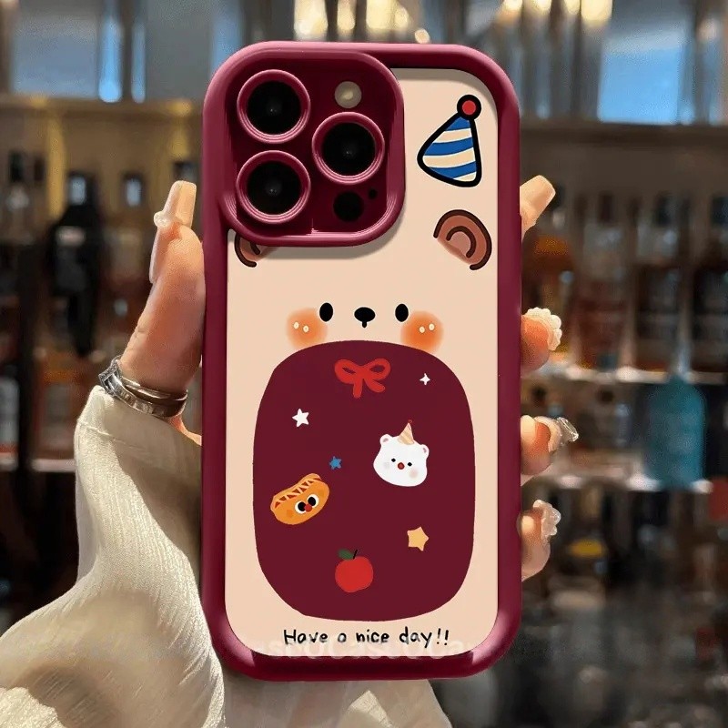 Ốp lưng Iphone Hình gấu nhỏ dễ thương cho iPhone 12 13 14 16 15 11  pro max plus 7 xr xs
