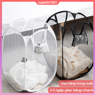 (Giao hàng tại địa phương) Giỏ đựng đồ giặt bẩn thoáng khí có thể gập lại Giỏ sắp xếp dung tích lớn có thể gập lại