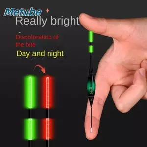 Mồi câu cá METUBE - Phao báo hiệu, móc đổi màu khi bị cắn, ống LED báo động, thiết kế đuôi dài