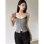 YB1 Thiết kế phong cách Mỹ, áo vest yếm ghép nối dành cho nữ, vừa vặn, vừa vặn để mặc bên trong BY1