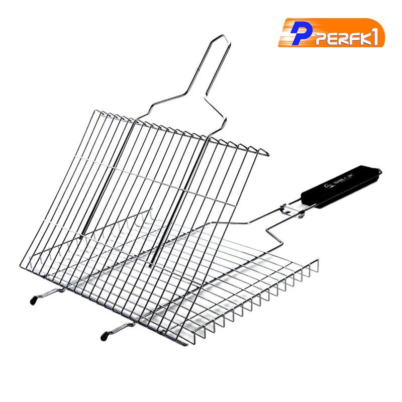 Dây Sắt Nướng Thịt Nướng Giỏ BBQ Lưới Có Tay Cầm Thịt Cá Kẹp Dụng Cụ Dã Ngoại Ngoài Trời