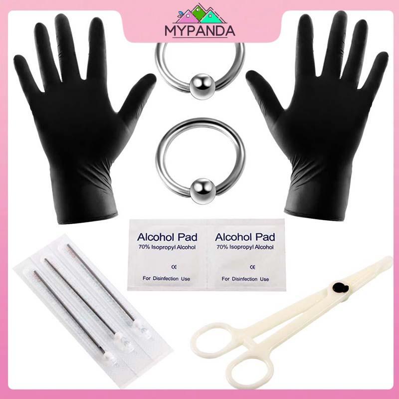 MYPANDA - Bộ Dụng Cụ Xỏ Khuyên cho Bụng, Lông Mày, Mũi và Môi, mỗi bộ gồm 10-20 cái