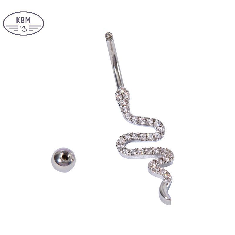 Nhẫn rốn zircon hình rắn làm từ pha lê, gợi cảm - phụ kiện thời trang dành cho nữ