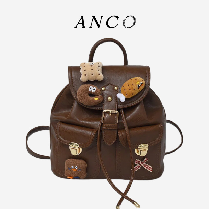 Retro Thêu Ba Lô Nữ Dễ Thương Búp Bê Mặt Dây Chuyền Thời Trang Phù Hợp Với Trẻ Em Đi Chơi Dây Rút Lưu Trữ