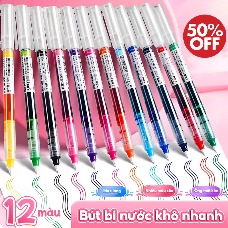 Bút Gel 12 Màu Cho Học Sinh, Bút Mực Nước Nhiều Màu Cho Học Sinh Đánh Dấu, Viết Vẽ Trang Trí Sổ Tay DIY