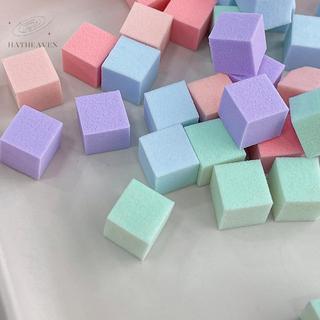 [hatheaven] Bộ 50/100 miếng bọt biển móng tay vuông, cọ gradient gel, thiết kế 3D, dụng cụ làm móng đẹp