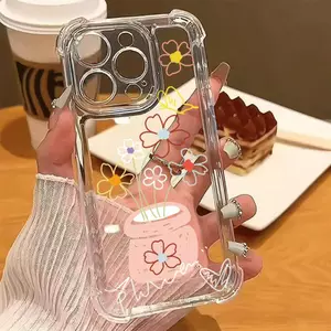 Hoa có thể ánh sáng màu sắc cho 16 trường hợp iPhone 17Air Quad góc chống rơi trường hợp 14 13 11Pro