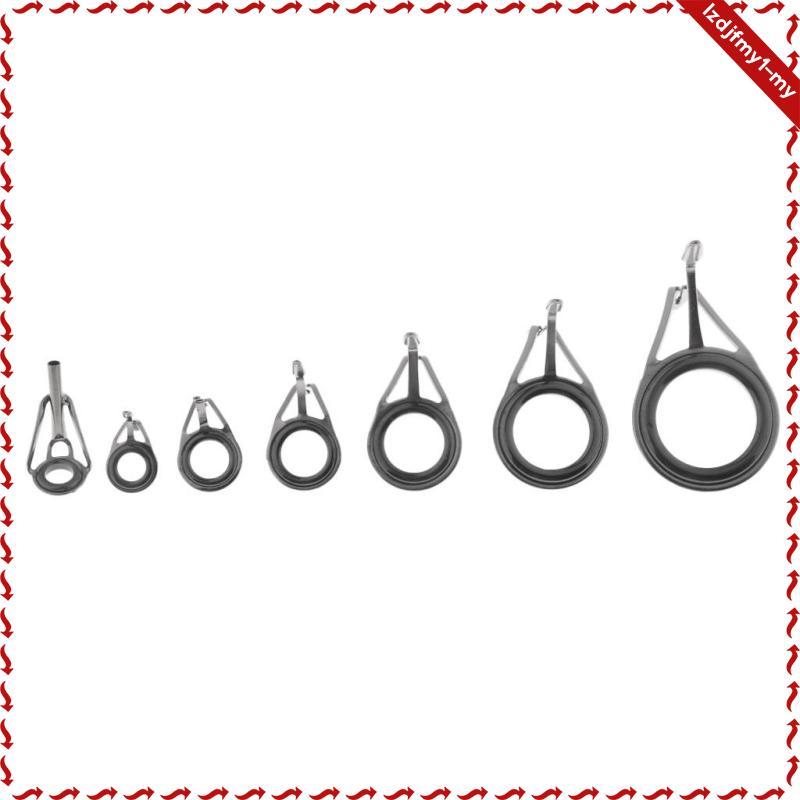 Leipupa 7pc Hướng dẫn cần câu cá Chân đôi có khung thép không gỉ Loại F (7 Cái)