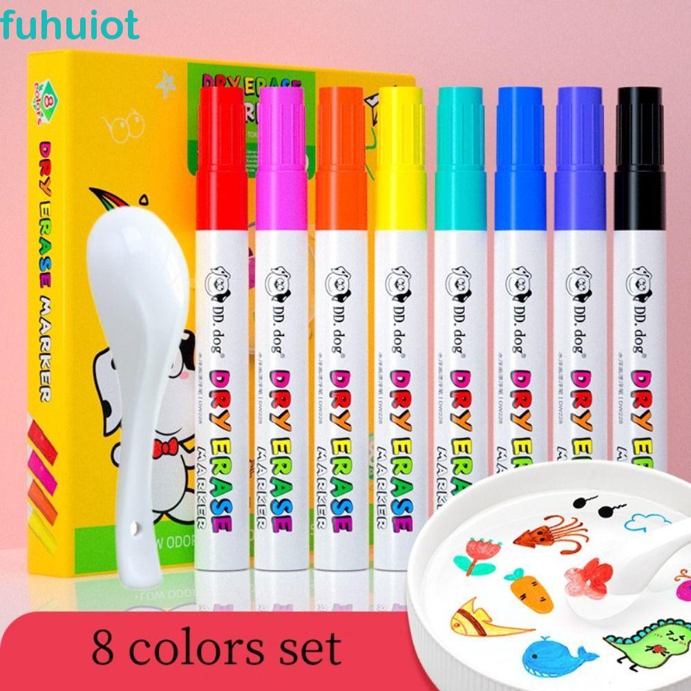 Bàn chải vẽ tranh nổi nước FUHUIOT, Bút vẽ nước ma thuật không mùi an toàn, 4 / 8 / 12 màu Bút vẽ đồ chơi Bút màu nước Graffiti thú vị Trẻ em