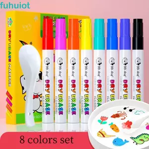 Bàn chải vẽ tranh nổi nước FUHUIOT, Bút vẽ nước ma thuật không mùi an toàn, 4 / 8 / 12 màu Bút vẽ đồ chơi Bút màu nước Graffiti thú vị Trẻ em